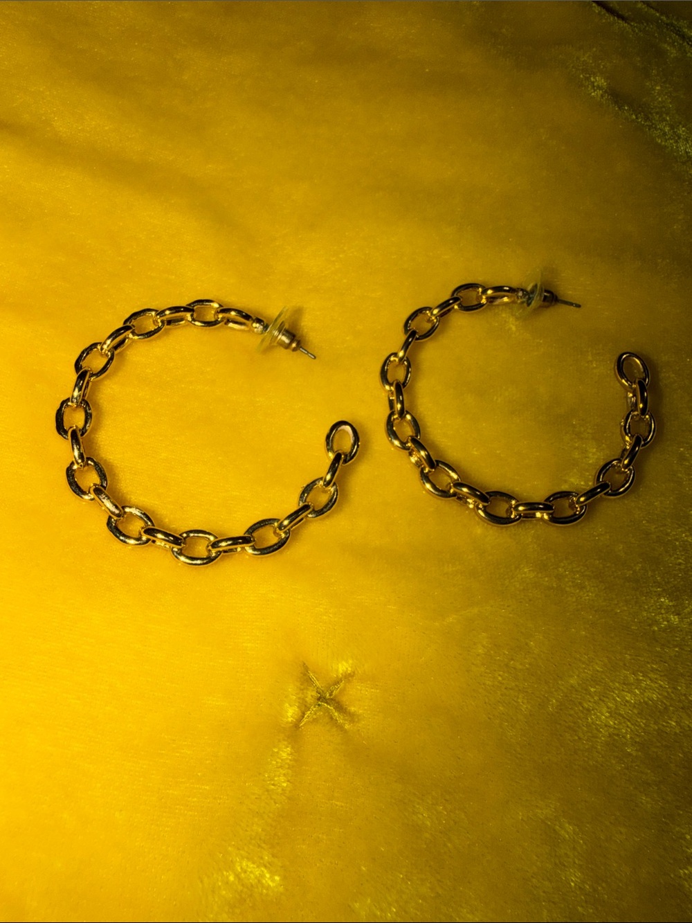Express Gold Chain-Link Hoop Earrings